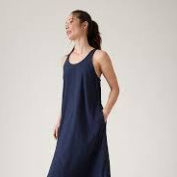 Athleta Presidio Traveler Navy Blue Maxi Dress Size S - Picture 1 of 8